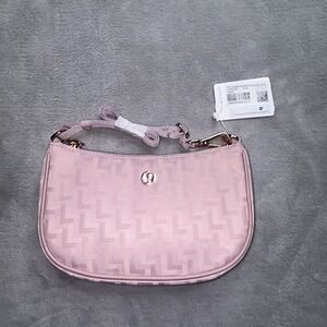 New LULULEMON City Essentials Mini Shoulder Bag 1L Mink Berry Monogram Jacquard